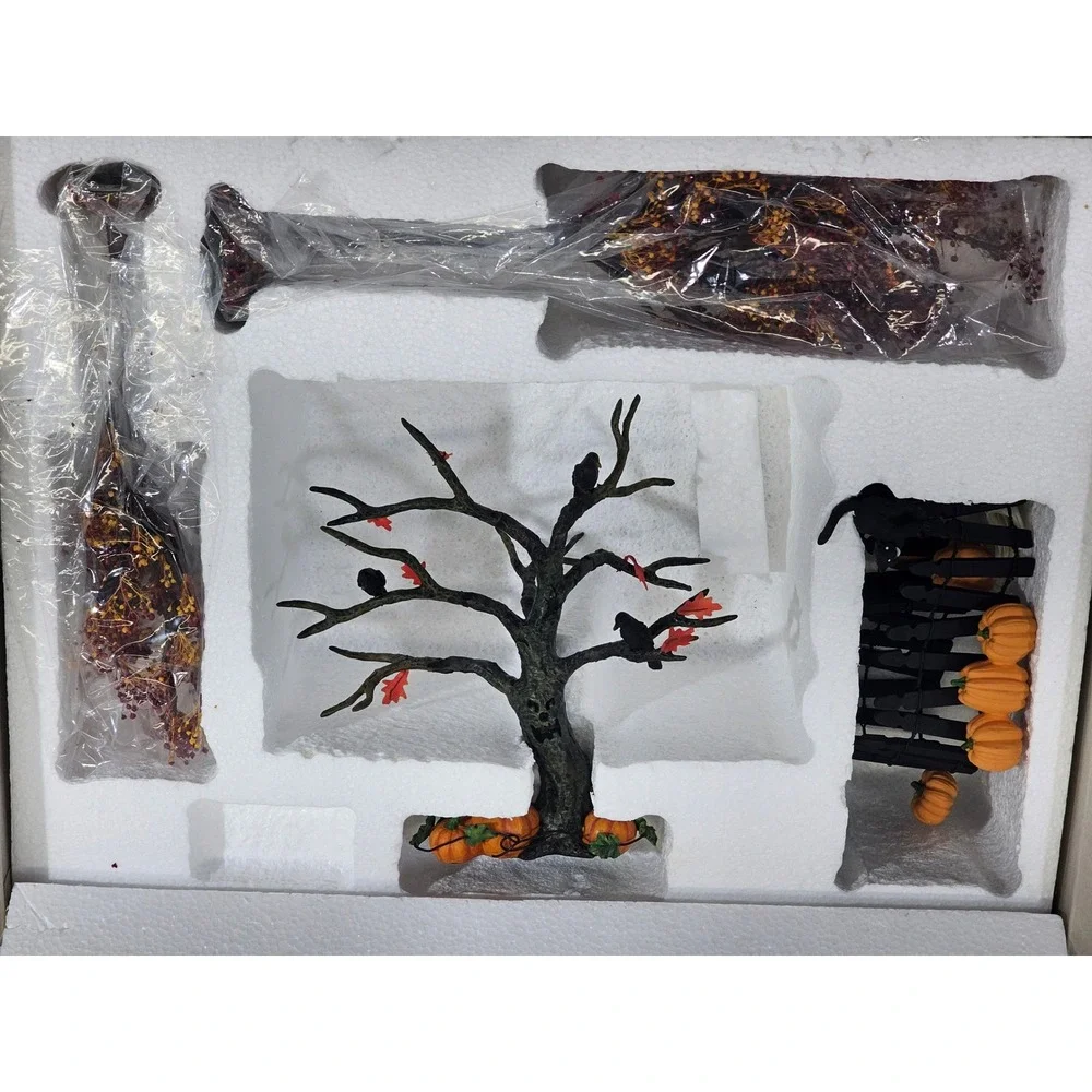 Department 56 Autumn Halloween Landscape Set 56.05755 Village Accessory 6 Piece